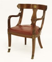 Lot 538 - A Continental mahogany elbow chair