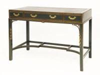 Lot 594 - A green lacquered writing table