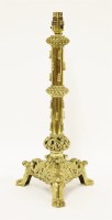 Lot 590 - A cast brass table lamp