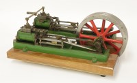 Lot 90 - A model horizontal twin-pump steam engine