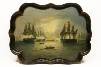 Lot 529 - A Victorian papier mache tray