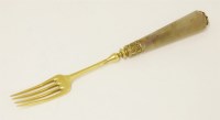 Lot 425 - A probably French gold-mounted and agate fork
