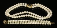 Lot 254 - A two-row uniform cultured pearl necklace