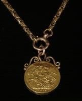 Lot 21 - A Victorian gold fancy link chain