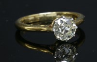 Lot 289 - A single stone diamond ring with an old European cut diamond