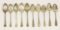 Lot 497 - Ten 18th century silver tablespoons