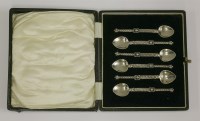 Lot 506 - A set of six silver Scottish coffee spoons