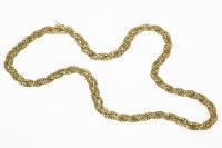 Lot 55 - An Italian gold three row plated rolled box chain necklace