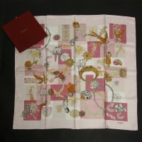 Lot 1469 - A Cartier silk 'Precious Fauna and Floral' scarf