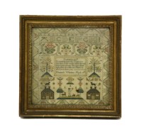 Lot 1220 - A George III embroidered sampler