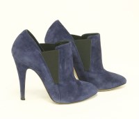 Lot 1431 - A pair of Casadei 'Queen Poseidon' blue suede stiletto ankle boots