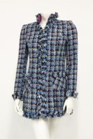 Lot 1349 - A Beatrice von Tresckow blue and multicoloured tweed coat