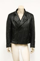 Lot 1357 - A gentlemen's Louis Vuitton black calfskin leather biker jacket