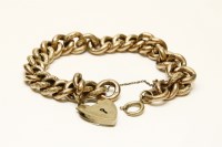 Lot 65C - A gold polished and textured hollow curb link bracelet marked 9c