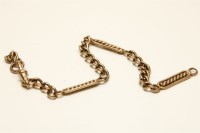 Lot 64D - A 9ct gold curb and twisted bar link bracelet with swivel clip
13.00g
