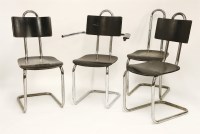 Lot 101 - Three tubular chrome cantilever chairs and
an armchair