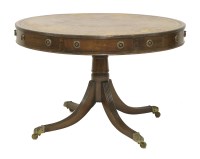 Lot 485 - A Regency-style mahogany drum table