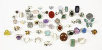 Lot 75 - A large collection of gemstone rings