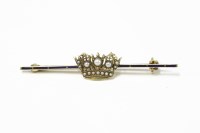 Lot 23 - A Victorian gold naval crown bar brooch
