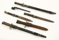Lot 119 - Six 20th century bayonets