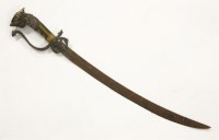 Lot 118 - A wood and brass handled side arm