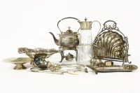 Lot 251 - Silver plated items: kettle on stand