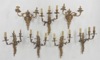 Lot 360A - A pair of gilt metal twin branched wall lights