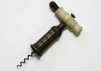 Lot 133 - A Thomason type brass barrel corkscrew