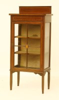 Lot 640 - An Edwardian inlaid mahogany display cabinet. 62cm wide x 135cm high