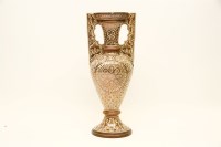 Lot 367 - A Hispano-Mauresque pink vase c1900. 39cm high