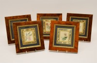 Lot 384 - A set of five miniature floral bookplates