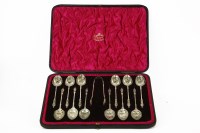 Lot 150 - A set of twelve silver apostle tea spoons