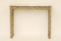 Lot 536 - A marble topped console table on faux bamboo supports