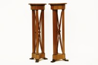 Lot 514 - A pair of Biedermeier design mahogany stands