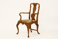 Lot 560A - A George II style burr wood armchair