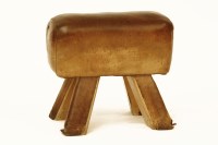 Lot 527 - A leather stool in the form of a pommel horse