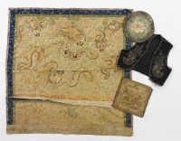 Lot 188 - A Chinese embroidered panel with dragon detail