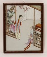 Lot 63 - A Chinese famille rose ceramic plaque