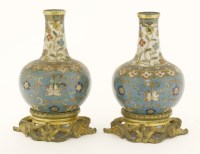 Lot 167 - A pair of cloisonné vases
