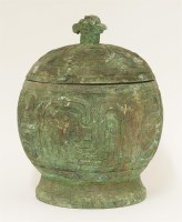 Lot 395 - A Chinese bronze jar and cover
