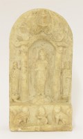 Lot 398 - A Chinese marble Buddhist panel