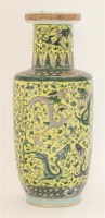 Lot 450 - A Chinese famille verte rouleau vase