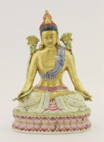 Lot 120 - A Chinese famille rose bodhisattva