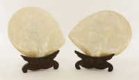 Lot 201 - Two Chinese Canton carved clamshells