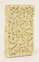 Lot 186 - A Chinese Canton ivory card case