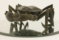 Lot 340 - A Japanese wood model of a crab