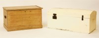 Lot 574 - A painted pine dome topped trunk and contents