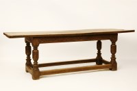 Lot 709 - A 17th century and later oak refectorary table