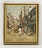 Lot 573A - 20th Century School
AN INDIAN STREET SCENE
oil on board