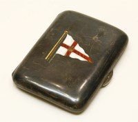Lot 83 - A small silver and enamelled cigarette case